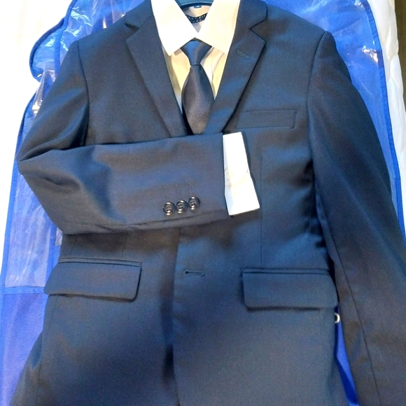 New York Man Boys 5 Piece Suit-Indigo Blue by Perry Ellis